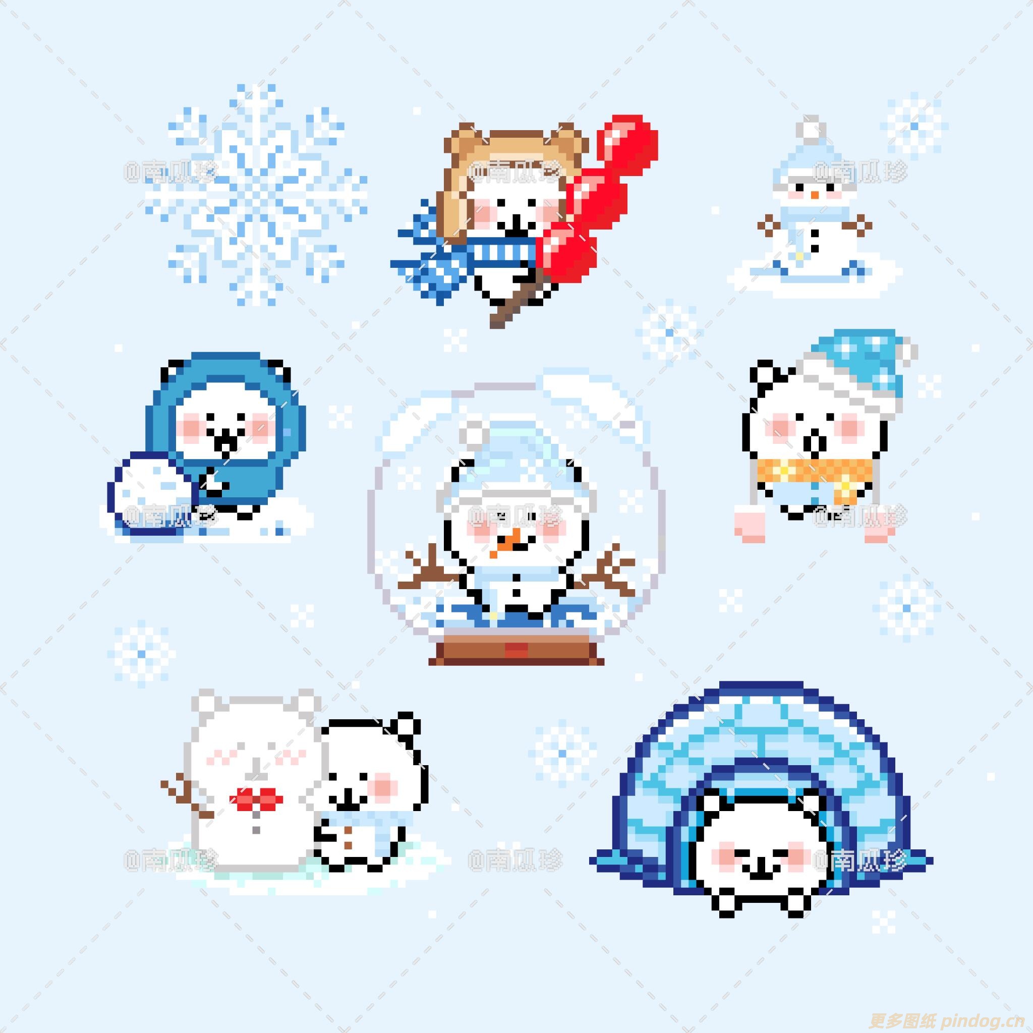 自嘲熊冬日盛典拼豆图纸